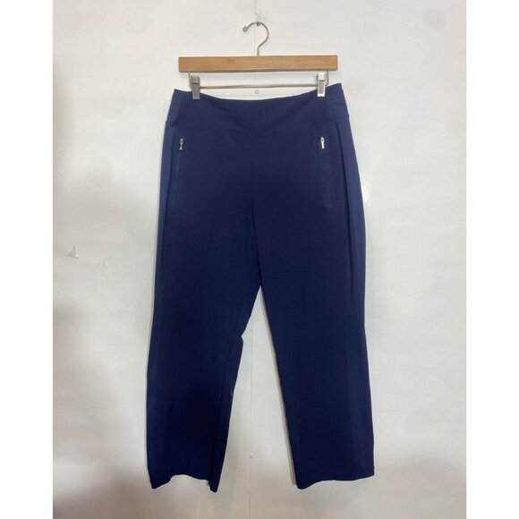 Athleta Women's Fairway Golf Pant Size 14P Petite Navy Blue Ankle Polyester - Picture 2 of 5